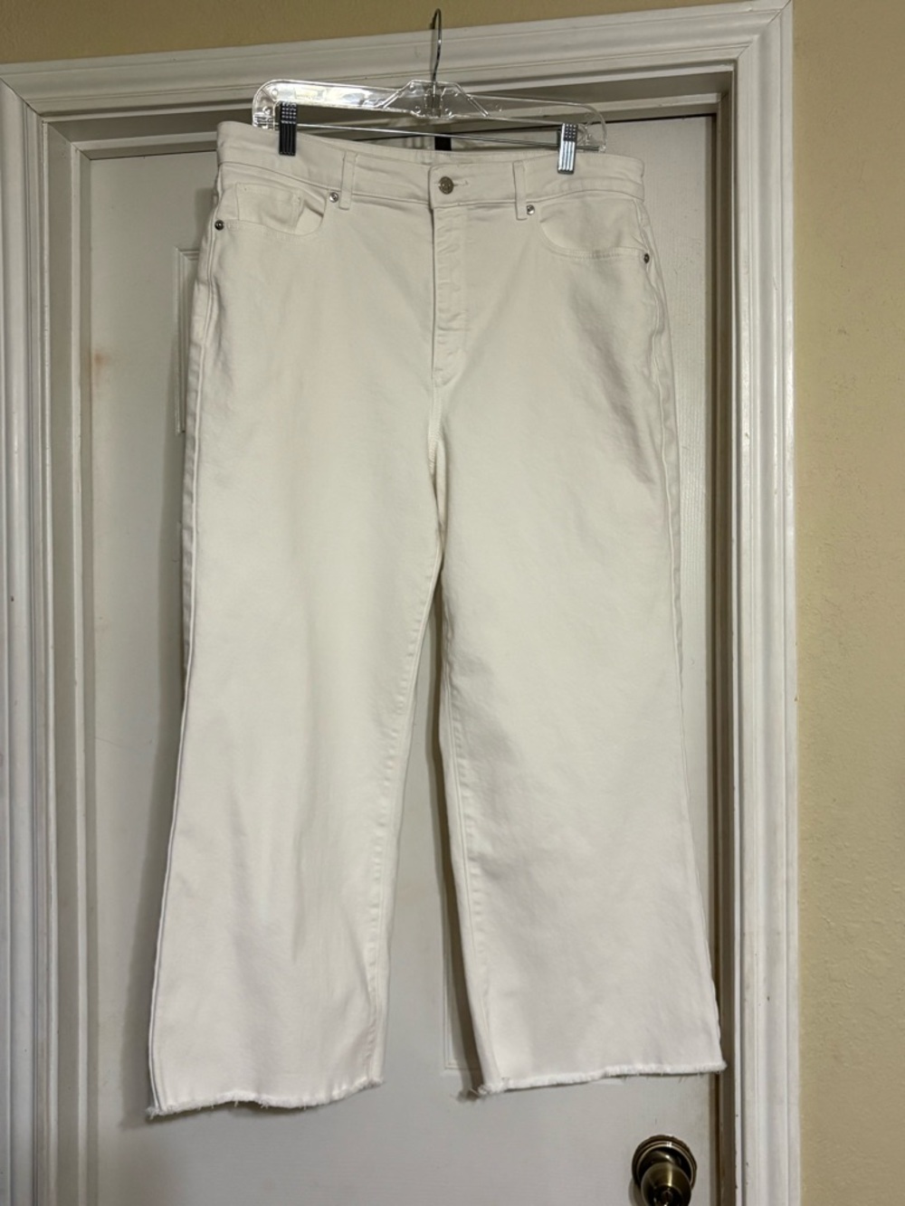 LOFT White Cropped Wide-Leg Jeans / Pants ~sz 12 / 31